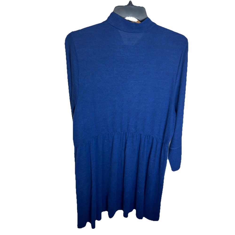 Torrid Mini Super Soft Plush Mock Neck Skater Knit Blue Dress Size 4 (4X) - Picture 2 of 9